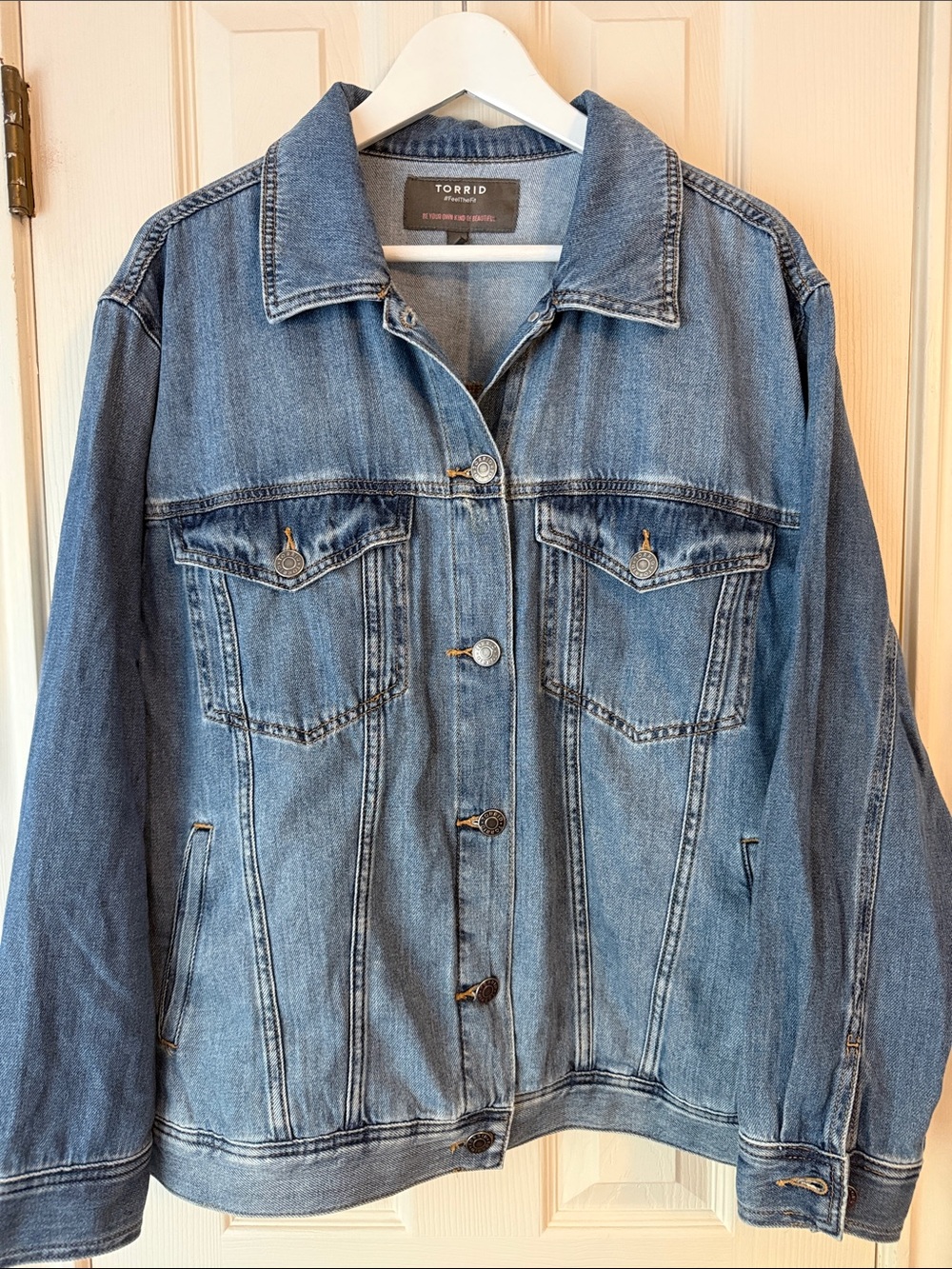 torrid Light Blue Vintage-Style Denim Jacket